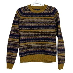 Lands End Wool Sweater Fair Isle Knit Long Sleeve Crewneck Mens Size M